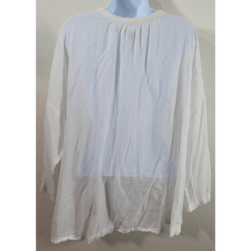 Old Navy White Crochet Lace Front Panel Top XXL Lightweight Soft Drop Shoulder - Picture 3 of 6